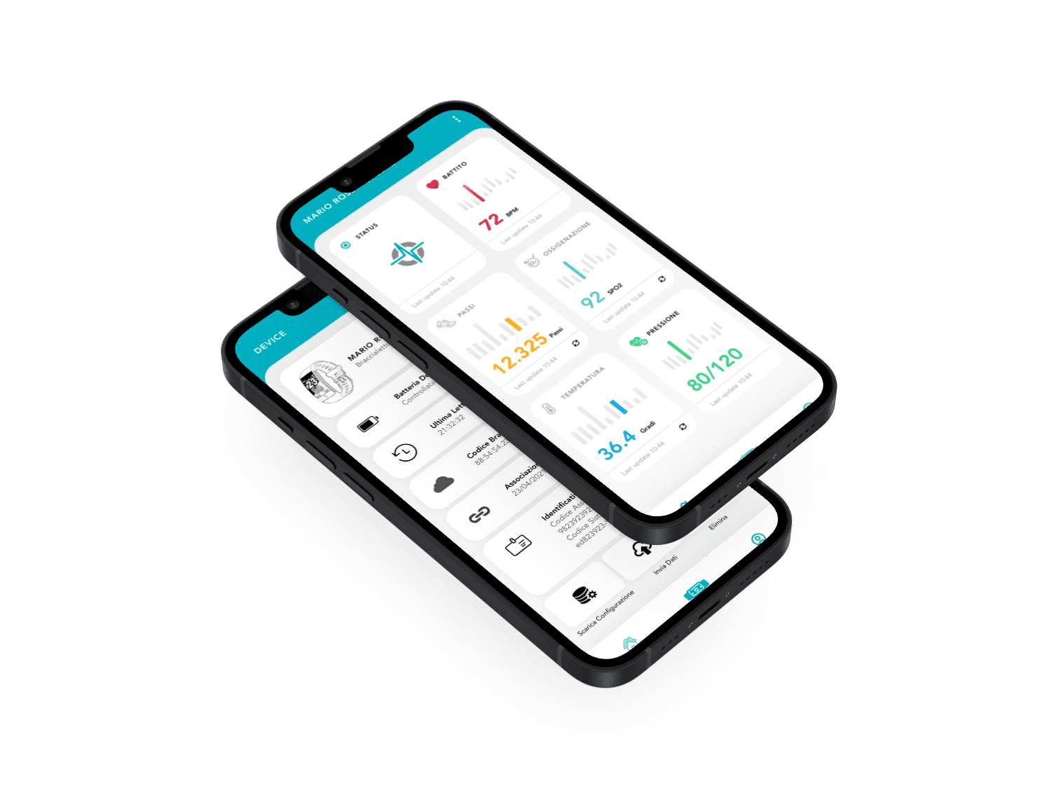 Schermate interfaccia utente app Careblox responsive design