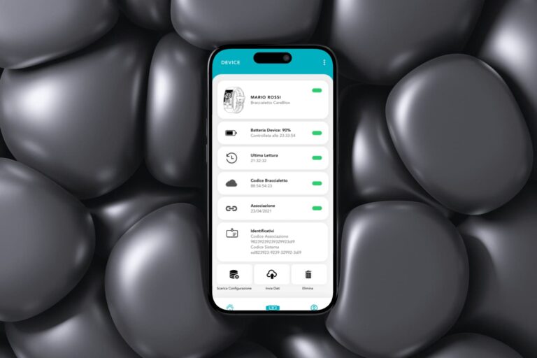 Schermate interfaccia utente app Careblox responsive design